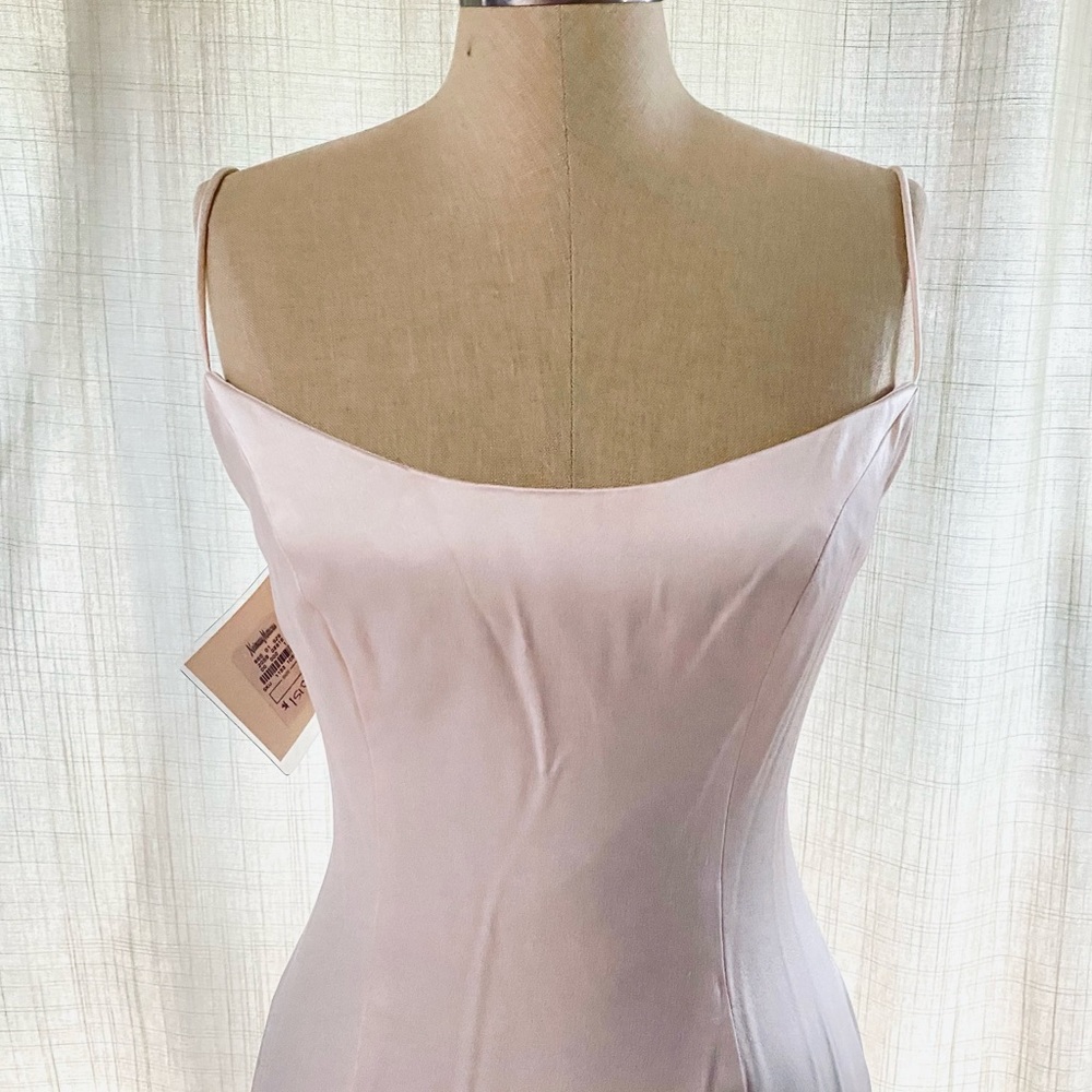 Lazaro Evening Sheath Wedding Dress NWT pearl cream duchesse sz 10